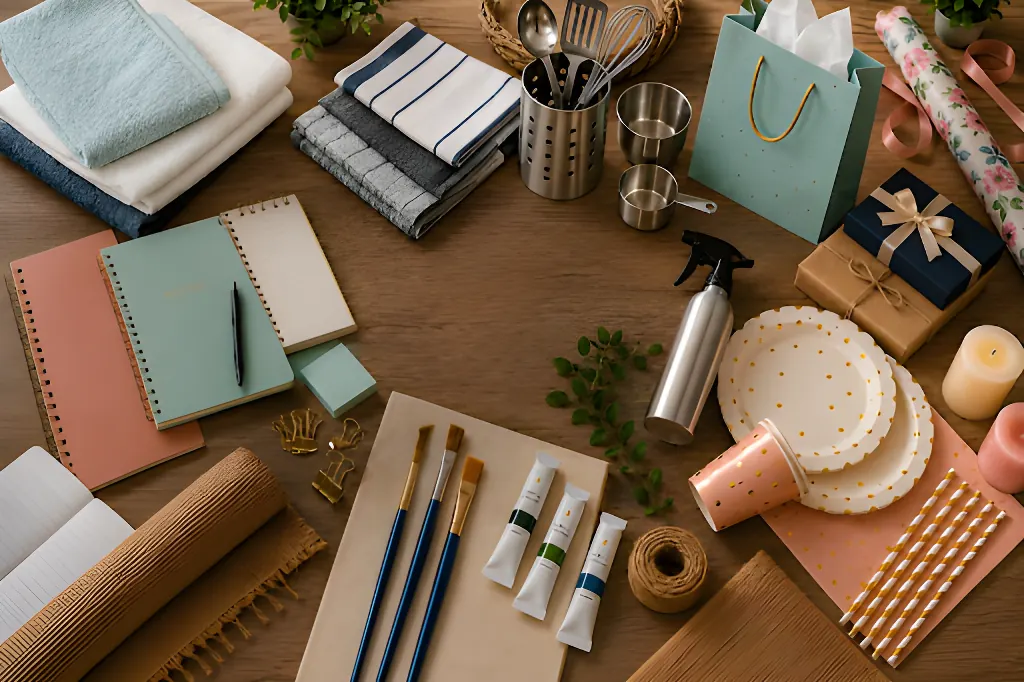Charu Merchandising (CMPL) retail-ready product assortment across stationery, textiles, kitchenware, and gifts